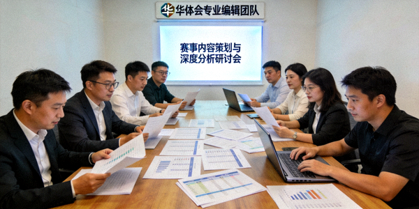 华体会专业编辑团队正在会议室进行赛事内容策划与深度分析研讨会