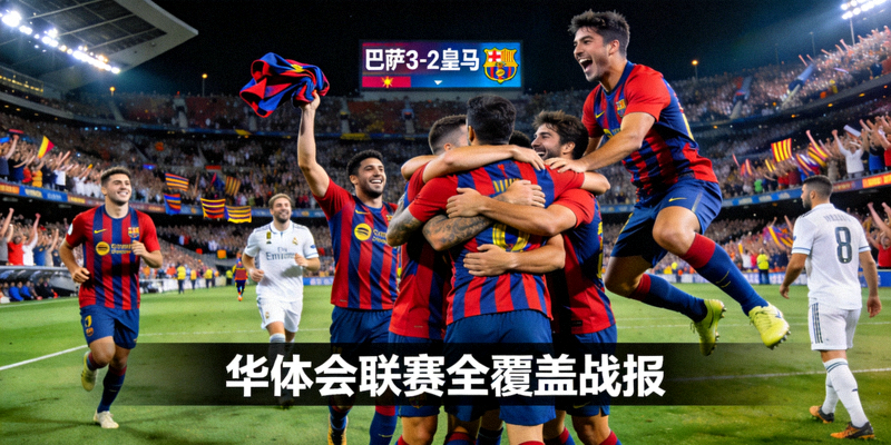 西甲国家德比巴萨绝杀皇马，球员激情庆祝，华体会联赛全覆盖战报